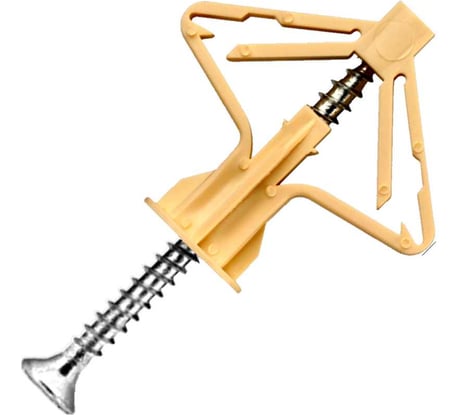 Дюбель ЖЕСТЬ OLA бабочка, нейлон, 10x50 мм, с шурупом, 20 шт., пакет УТ-00007151