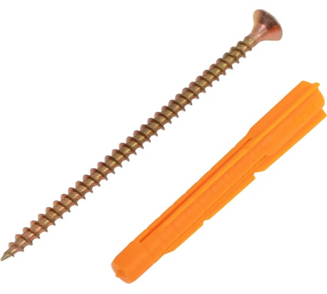 Дюбель универсальный ЖЕСТЬ трехраспорный, без борт, полипропилен, 6x52 мм, с шурупом, 10 шт., европодвес УТ-00006106