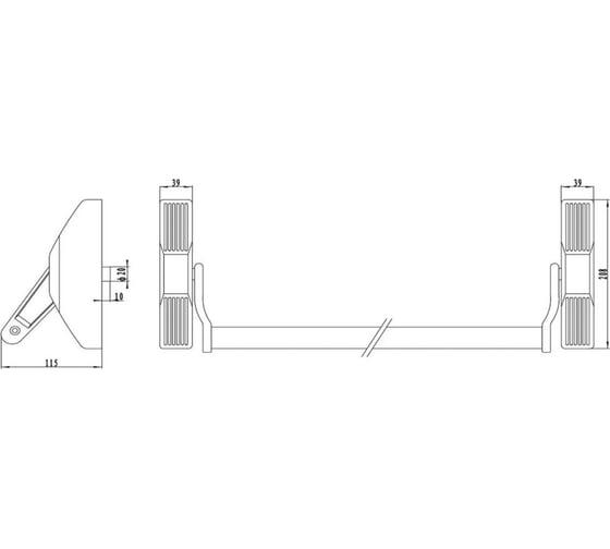 Комплект механизма антипаники DOORLOCK V PD700MA/FR серия Variant, черный, балка красная длиной 1000мм 77003