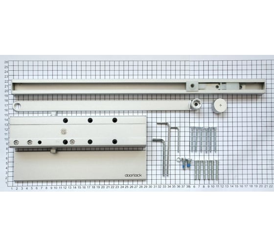 Дверной доводчик DOORLOCK DL300S BC size 3-5 со скользящей тягой, серебристый 75555