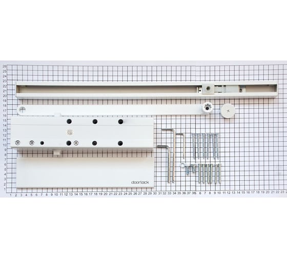 Дверной доводчик DOORLOCK DL300S BC size 3-5 со скользящей тягой, белый 75556