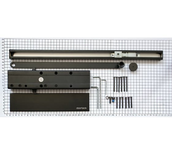 Дверной доводчик DOORLOCK DL300S BC size 3-5 со скользящей тягой, черный 75558