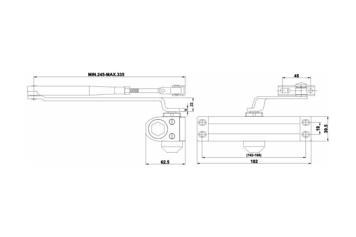 Доводчик DOORLOCK DL70 Size 4 (черный)