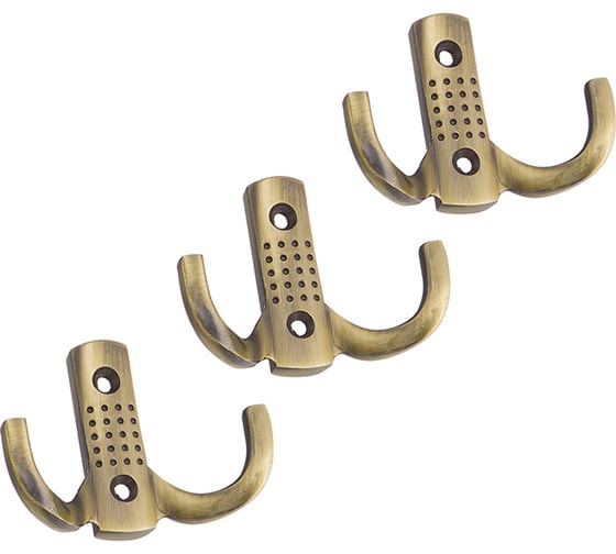 Комплект крючков Kerron 3 шт. KR 0061 AB, античная бронза SET(KR 0061 AB) 1