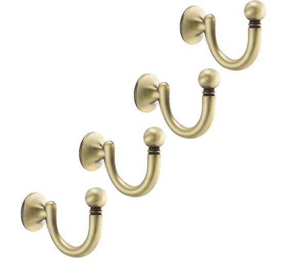Комплект крючков Kerron 4 шт. KR 0150 AB, античная бронза SET(KR 0150 AB) 1