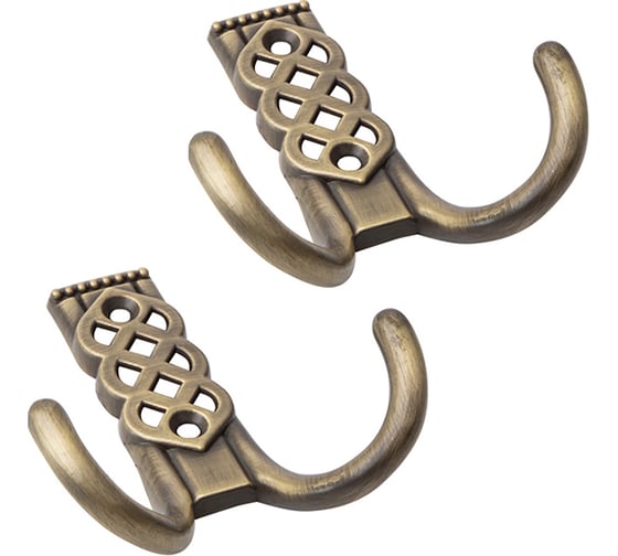 Комплект крючков Kerron 2 шт. KR 0301 MAB, античная бронза SET(KR 0301 MAB) 1