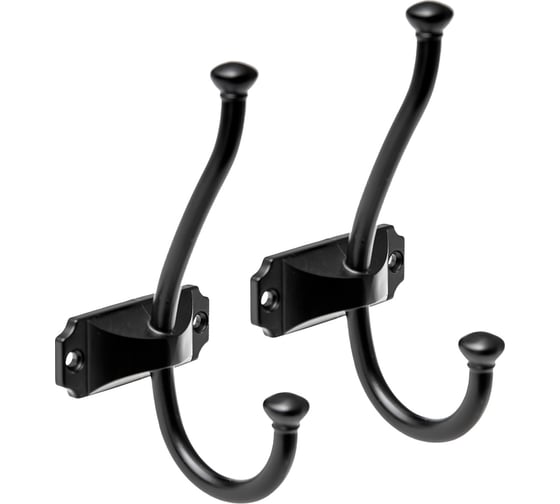 Комплект из 2 шт. мебельный крючок Kerron KR 0420 BL, матовый черный SET2(KR 0420 BL)