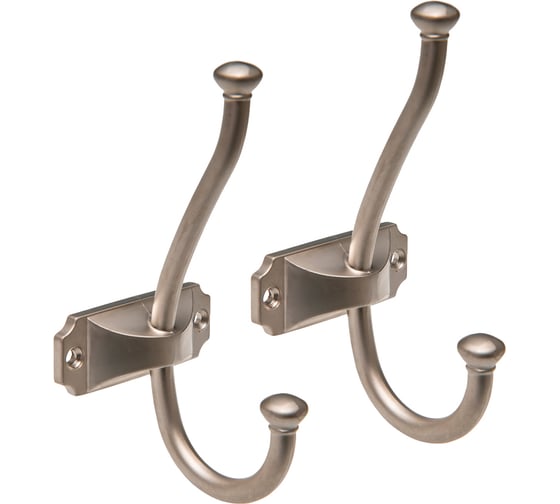 Комплект из 2 шт. мебельный крючок Kerron KR 0420 SN, матовый никель SET2(KR 0420 SN) 1