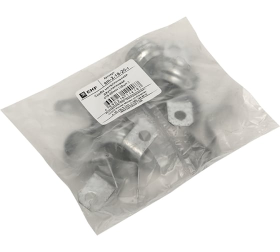 Металлическая двухлапковая скоба EKF d19-20 мм 10 шт. PROxima sm-2-19-20-r