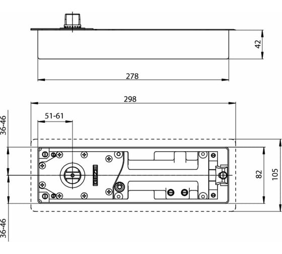 Напольный доводчик GEZE TS500 NV без фиксации EN1-4 с крышкой из нержавеющей стали 68897