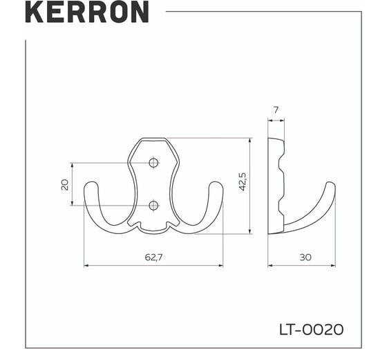 Комплект крючков kerron 6 шт. LT 0020 OT, золото SET6(LT 0020 OT)