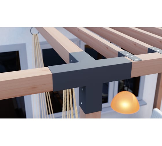 Крепеж коннектор для беседки PALITRA TECHNOLOGY из бруса TETRA графит 52981-5