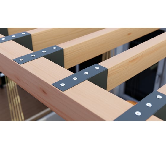 Крепеж коннектор для беседки PALITRA TECHNOLOGY из бруса 50x100 графит, 8 шт. 52981-1