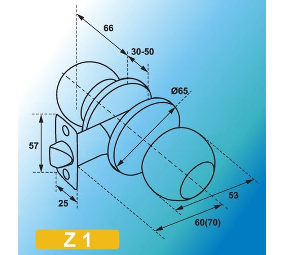 Ручкa защелкa МСМ Z1-R AC медь 00000000298