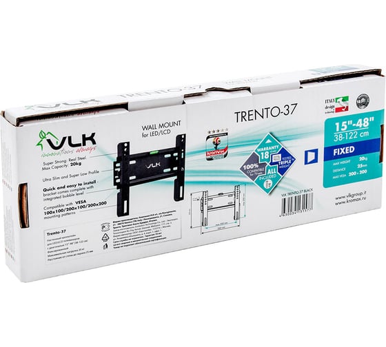 Кронштейн для LED/LCD телевизоров VLK 15-48, max 20 кг, TRENTO-37 black