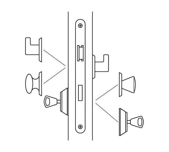 Корпус замка ABLOY 4292 прав. сталь с порошковой окраской под латунь 4292/A4030000000