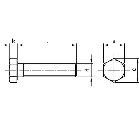 Болт Metiz-A2 DIN 933, M20x70 мм, А2, нерж. с шестигр. гол., 1 шт. 93322070 1