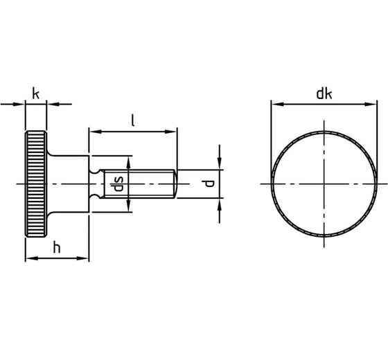 Винт Metiz-A2 DIN 464, M3x12 мм, А1 с рифленой головой высокий, 2 шт. 4641312 2