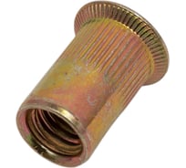 Заклепка резьбовая с насечкой ЖЕСТЬ М8 потай. желтый цинк (6 шт., европодвес УТ-00011541