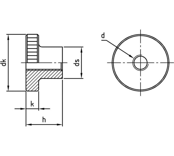 Гайка рифленая высокая Metiz-A2 DIN 466, М10, А1, нержавеющая, 2 шт. 466110 2
