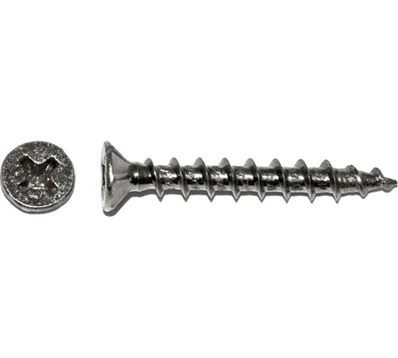 Оконный шуруп КРЕП-КОМП крупная резьба, белый цинк 4,1х40 Kn 500 шт. ош440ф 1