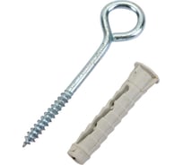 Универсальный дюбель Tecfi VZ нейлон 6x32 с шурупом-кольцом 4 шт - пакет 147447 16385366