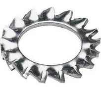 Шайба зубчатая ЖЕСТЬ DIN 6798А, наружные зубья, цинк, М4, 200 шт., коробка УТ-00011959