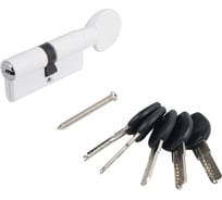 Цилиндровый механизм Аллюр HD FG 70-5К WHITE белый, перф. ключ/вертушка 12236