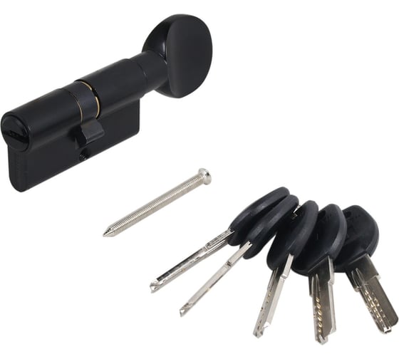 Цилиндровый механизм Аллюр HD FG 60-5К BLACK (30x30G) черный, перф. ключ/вертушка, БЛИСТЕР 12233 1