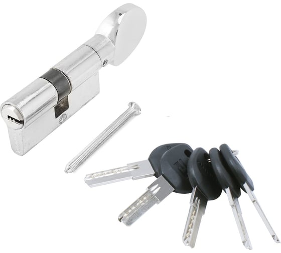 Цилиндровый механизм Аллюр HD FG 60-5К CP (30x30G) хром, перф. ключ/вертушка, БЛИСТЕР 7810