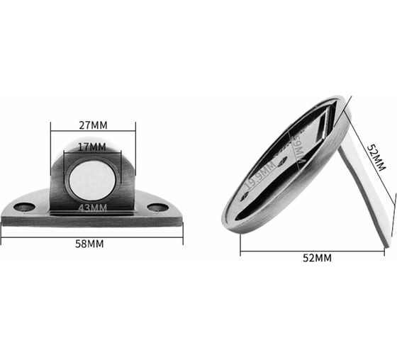 Дверной упор с магнитной фиксацией DOORLOCK DL DS005 SS напольный 60 мм 74235