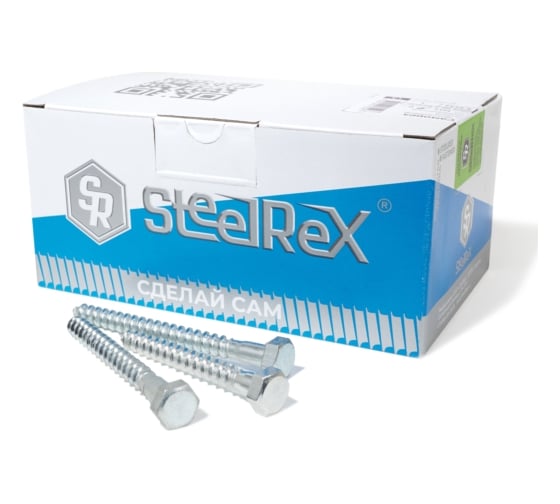 Шуруп для крепления лаг и реек STEELREX цинк, 10x80 мм, коробка 50 шт. 0127010080B100005008 1