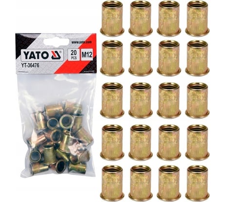 Резьбовая заклепка YATO сталь М12 20 шт YT-36476