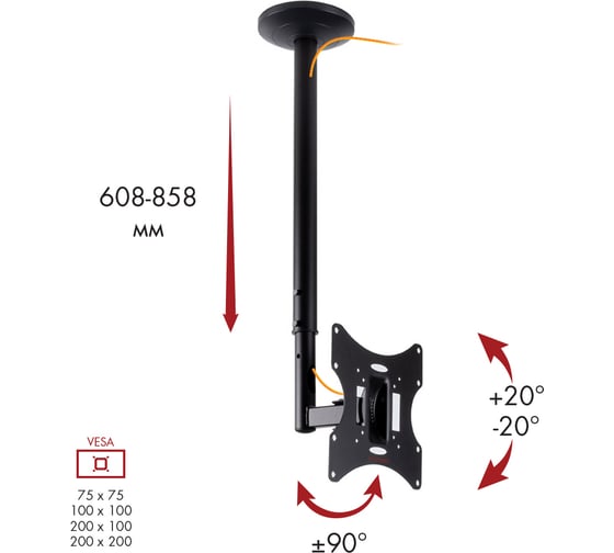 TV кронштейн Arm media LCD 1000 black 10004
