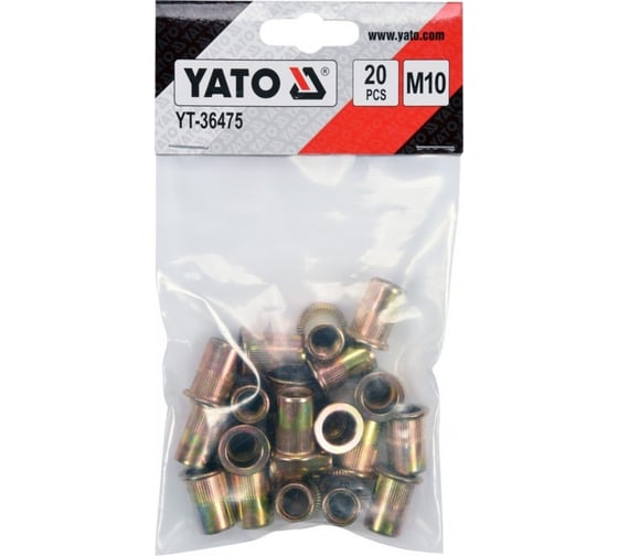 Заклепка резьбовая сталь YATO М10 20 шт. YT-36475 394936475 092 1