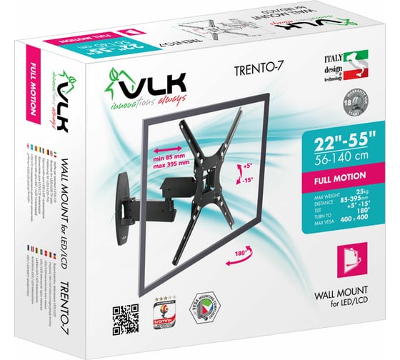TV кронштейн VLK TRENTO 7 black 51007