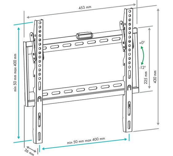 TV кронштейн VLK TRENTO 34 black 51014