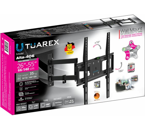 TV кронштейн Tuarex ALTA 406 black 90195