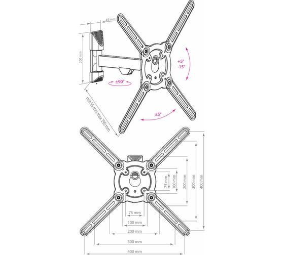Кронштейн для телевизоров Kromax ATLANTIS-10 grey titan 20219