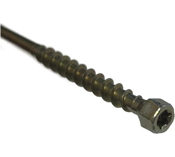 Конструкционный саморез по дереву HIMTEX двойная резьба, желт. 6-гр. Torx 40 8x300 (50 шт.) 08300FDT