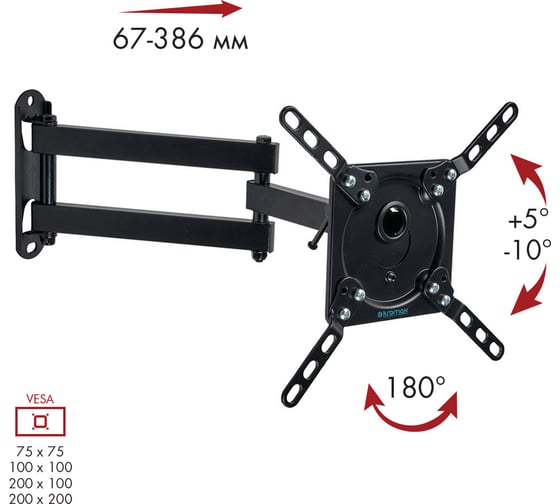 TV кронштейн Kromax DIX 14 black 20263