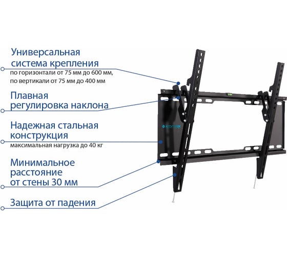 Кронштейн для телевизоров KROMAX IDEAL-102 black 24037