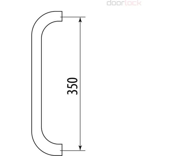 Дверная ручка скоба изогнутая Doorlock DL PHS02/25/350 SS материал нержавеющая сталь, двухсторонний комплект, диаметр 25мм, межосевое расстояние 350мм 73657