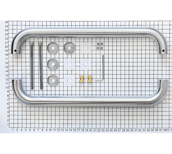 Дверная ручка скоба изогнутая Doorlock DL PHS02/25/350 SS материал нержавеющая сталь, двухсторонний комплект, диаметр 25мм, межосевое расстояние 350мм 73657