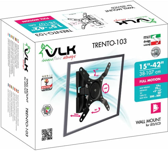 TV кронштейн VLK TRENTO 103 black 51051