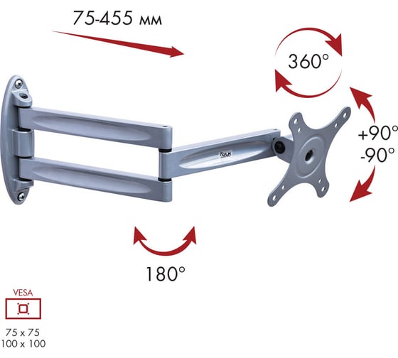 TV кронштейн VLK TRENTO 15 silver 51010