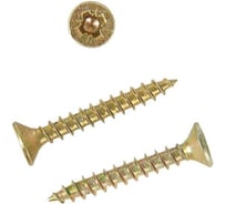 Саморез универсальный Квадра 3x25, желтый, потайная голова, цинк, уп. 25 шт. 304025258120