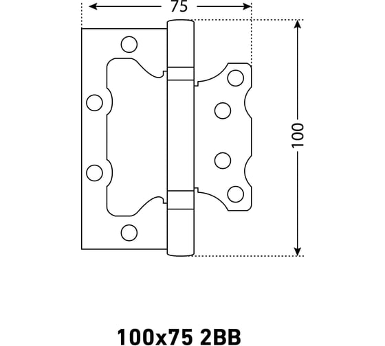 Петля накладная без врезки Аллюр 100x75 2BB BN БЛИСТЕР, 2,5 мм, черн. никель, 2 шт. 12162