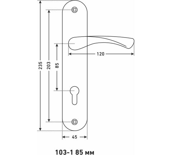 Комплект ручек Аллюр 103-1, 85 мм, GP латунь 12443