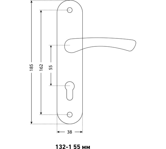 Комплект ручек Аллюр 132-1, 55 мм, CP хром 1084